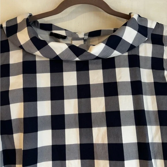 Talbots Audrey Shell Gingham Blue and White Plaid Top - Picture 4 of 13